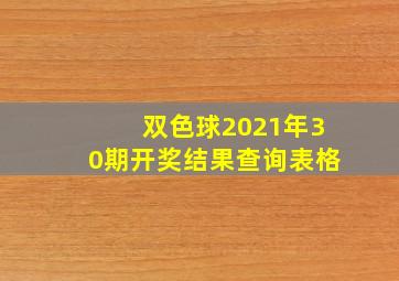 双色球2021年30期开奖结果查询表格