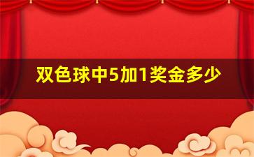 双色球中5加1奖金多少