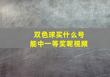 双色球买什么号能中一等奖呢视频