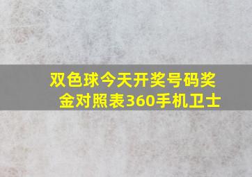 双色球今天开奖号码奖金对照表360手机卫士