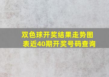 双色球开奖结果走势图表近40期开奖号码查询