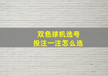 双色球机选号投注一注怎么选