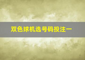 双色球机选号码投注一