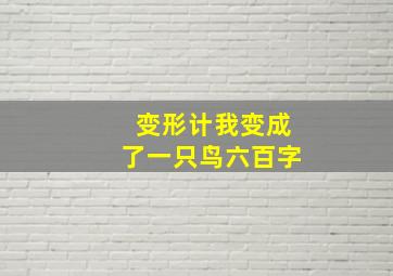 变形计我变成了一只鸟六百字