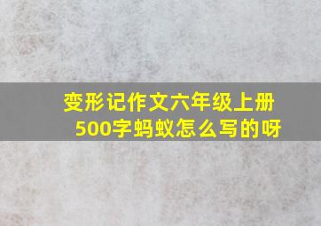 变形记作文六年级上册500字蚂蚁怎么写的呀