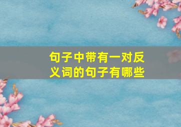 句子中带有一对反义词的句子有哪些