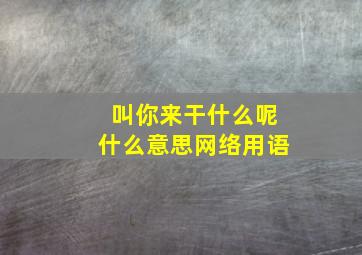 叫你来干什么呢什么意思网络用语