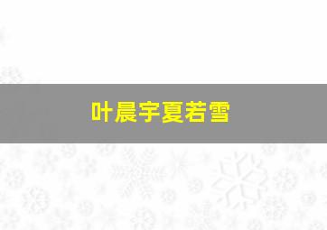 叶晨宇夏若雪