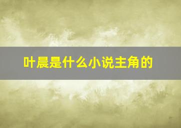 叶晨是什么小说主角的