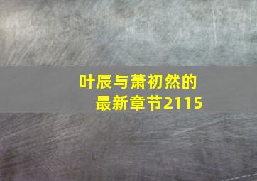 叶辰与萧初然的最新章节2115