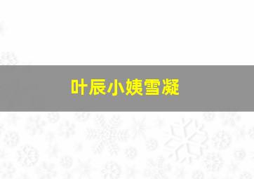 叶辰小姨雪凝