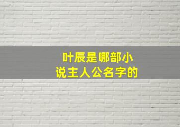 叶辰是哪部小说主人公名字的