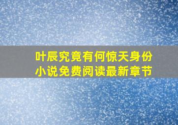 叶辰究竟有何惊天身份小说免费阅读最新章节