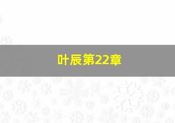 叶辰第22章