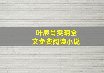 叶辰肖雯玥全文免费阅读小说