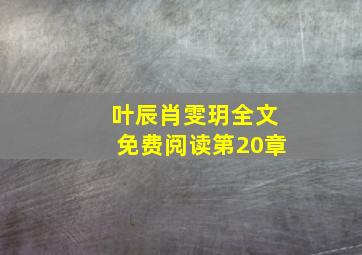 叶辰肖雯玥全文免费阅读第20章