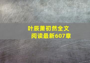 叶辰萧初然全文阅读最新607章