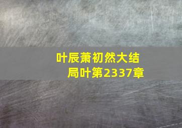 叶辰萧初然大结局叶第2337章