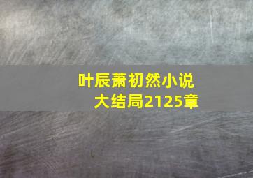 叶辰萧初然小说大结局2125章