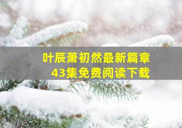 叶辰萧初然最新篇章43集免费阅读下载