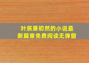 叶辰萧初然的小说最新篇章免费阅读无弹窗