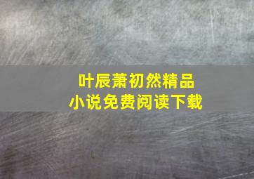 叶辰萧初然精品小说免费阅读下载