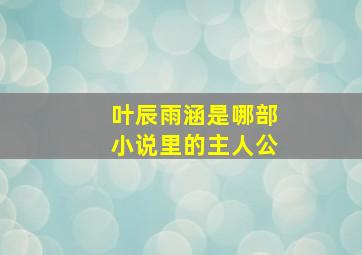 叶辰雨涵是哪部小说里的主人公