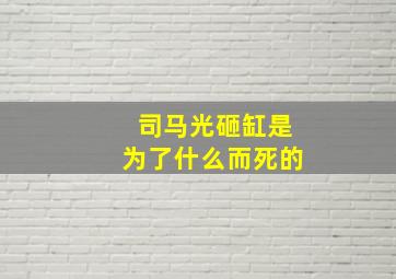 司马光砸缸是为了什么而死的