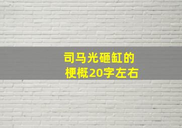 司马光砸缸的梗概20字左右