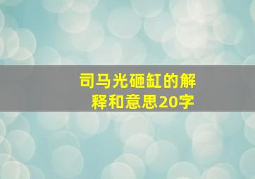 司马光砸缸的解释和意思20字