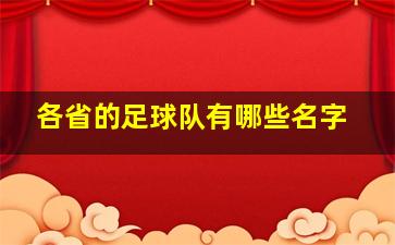 各省的足球队有哪些名字