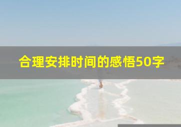 合理安排时间的感悟50字