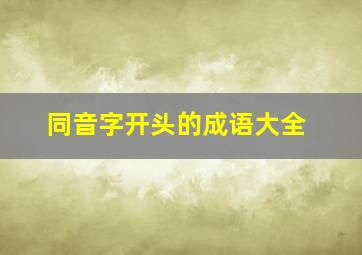 同音字开头的成语大全