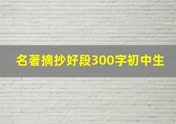 名著摘抄好段300字初中生