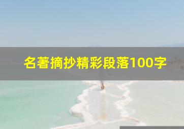 名著摘抄精彩段落100字