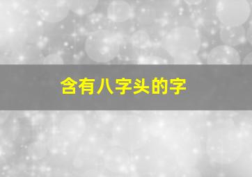 含有八字头的字