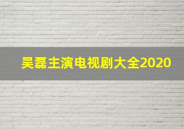 吴磊主演电视剧大全2020