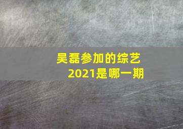 吴磊参加的综艺2021是哪一期