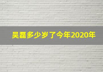 吴磊多少岁了今年2020年