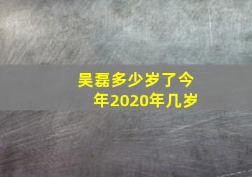 吴磊多少岁了今年2020年几岁