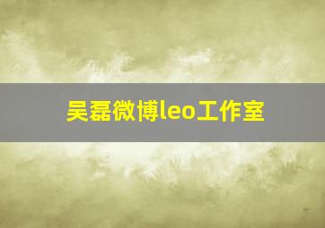 吴磊微博leo工作室