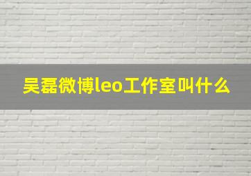 吴磊微博leo工作室叫什么