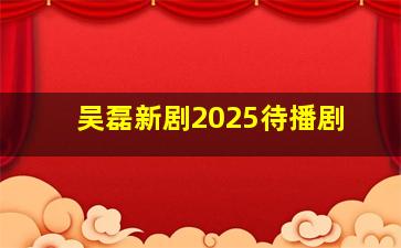 吴磊新剧2025待播剧