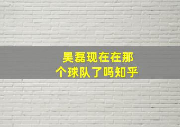 吴磊现在在那个球队了吗知乎