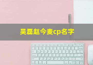 吴磊赵今麦cp名字