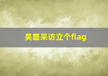 吴磊采访立个flag