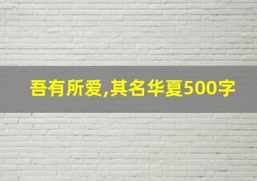 吾有所爱,其名华夏500字