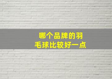 哪个品牌的羽毛球比较好一点