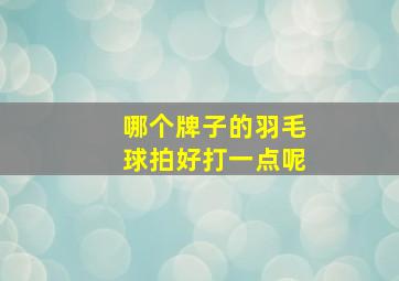 哪个牌子的羽毛球拍好打一点呢