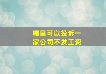 哪里可以投诉一家公司不发工资